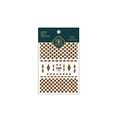 Brown and white geometric floral nail stickers with houndstooth and checkered patterns FS-003 - Brown Retro Rhombus Houndstooth Style (FS-003)