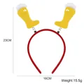 Funny Oktoberfest headband with red velvet band and yellow beer mug spring decorations - Beer Glass Style