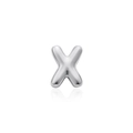 Ciondolo a lettera X d'argento lucido stile bolla per creazione di gioielli DIY - Lettera X Argento (Senza Catena)