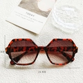 Lunettes de soleil oversize polygonales en écaille avec verres dégradés marron - Écaille de tortue