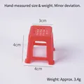 Mini red plastic dollhouse stool model with 4cm height for miniature dioramas - Red
