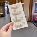 Set of four gold-plated pearl safety pins for neckline adjustment and waist tightening - Style 42 - 29th Set 4 Pcs