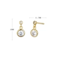 Detalle de pendientes dorados con circonita incluyendo medidas de 10 mm de altura - Plata 925 / Plata 925 chapada en oro amarillo