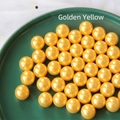 Golden round high-gloss faux ABS pearls for DIY craft and accessory decoration - Gold Yellow
