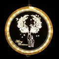 3D acrylic Christmas LED hanging light with elk pattern in warm yellow glow - 24CM Reindeer Style