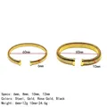 Elastic stainless steel spring cuff bracelet in 6mm to 12mm width options - Open C-Shaped Bracelet (6mm Width) / Steel