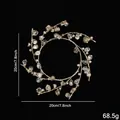 Golden Christmas candle ring with faceted crystals and pearls, 20cm wreath ornament - 10CM Waterdrop Wreath