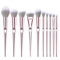 10-piece makeup brush set with champagne gold handles and grey gradient bristles - 10Pcs Rose Gold Style (OPP Bag)