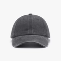 Berretto da baseball in cotone lavato grigio antracite con visiera curva morbida - grigio scuro