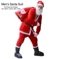 Costume da Babbo Natale da uomo 5 pezzi con cappello, barba, giacca, cintura e pantaloni - Set natalizio da uomo 5 pezzi / Cappello/Barba/Top/Cintura/Pantaloni