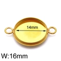 Golden 14mm stainless steel round cabochon setting with side loops for DIY jewelry - 16mm / Gold