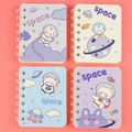 Mini A7 spiral notebooks featuring cute space rabbit designs in blue and purple colors - Space Rabbit