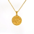 Golden 18k stainless steel necklace with Sagittarius sun and bow embossed pendant - Sagittarius