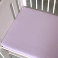 Fitted sheet for cribs in soft lavender purple cotton fabric for baby mattresses - Purple / 120*60cm
