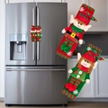 Kerst elf handgreep covers in rood en groen voor decoratie van de koelkastdeur - 1 Paar (Elf Stijl)