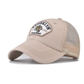 Cappello trucker beige ricamato Brooklyn tigre con rete e visiera curva - Regolabile / Tigre Beige