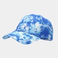 Baseball cap with blue and white tie-dye pattern and classic curved brim design - Blue and White Irregular Tie-Dye (20#)