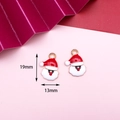 Christmas Santa Claus alloy drop oil charms in red and white 19x13mm holiday pendants - 3# Santa Claus