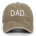 Classic washed khaki cotton baseball cap with DAD embroidery and retro curved brim - One Size / Khaki