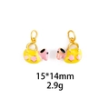 Detailed view of enamel giraffe charms in gold finish including size 15x14mm and weight 2.9g - No.4-Star Cartoon Bag