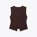 Schicke dunkelbraune Strickweste für Damen mit minimalistischem Rippstricksaum im Trend - S / Kaffeebraun