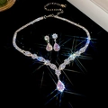 No.68 Silver Pink Purple Pear Set