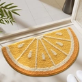 Tappetino bagno a semicerchio motivo arancia, morbido peluche e fondo antiscivolo - 45*80cm / Estate arancia dorata