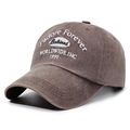 Vintage washed dark brown baseball cap with Badblood white embroidery in street style - Adjustable / Coffee