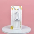 Silver metallic gradient number 1 birthday candle in decorative blister packaging - Number 1 / Silver