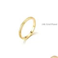 Detailed view of women's 18K gold plated ring with frosted matte surface texture - US 5 / Sandblasted Pearl Finish / Gold