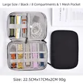 Portable black apple watch band storage bag with 8 elastic slots and mesh pocket - Medium Black (22.5x17x2cm)