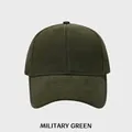 Classic cotton canvas baseball cap in military green with six-panel design and curved brim - Army Green
