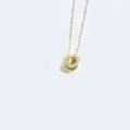 Overdreven retro gouden halsketting met boonhanger en witte micro-zirkonen - Stijl D