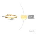 Bracciale regolabile in acciaio inossidabile placcato oro 18K con incisione a cuore - Barra Incisa con Cuore (32x5mm) / Oro (BR-860G-15)