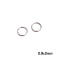 Silver stainless steel open jump ring for DIY jewelry making in size 0.9x8mm - Jump Ring 0.9x8mm Steel Color