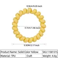 Elastico per capelli a spirale in TPU giallo con diametro esterno di 5,5 cm - Giallo Solido
