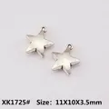 Antique silver star-shaped alloy pendants for jewelry making, 11x10x3.5mm size - XK1725#