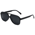Occhiali da sole aviator neri classici con montatura in resina per uomo e donna su bianco - Nero Sabbia / Lenti Grigie