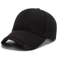 Gorra de béisbol negra clásica con visera curva y tejido de algodón texturizado - Negro