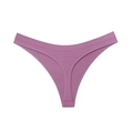 Seamless purple stretch thong for women, ideal for fitness and low-rise athletic wear - Dust Rose