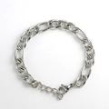 Pulsera Figaro de acero inoxidable plateado para hombres con cierre de langosta - Cadena Figaro / Plata (Ancho 2.5mm)