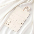 Joyero de viaje de microfibra crema con botón a presión dorado para anillos - Microfibra / Microfibra Blanco