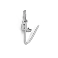 Polished silver stainless steel letter C pendant with a small heart charm detail - Letter V / Silver