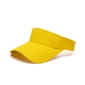 Unisex yellow fabric sun visor hat with adjustable open top and curved baseball brim - Yellow