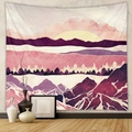 Bohemian wall tapestry with purple mountain sunset landscape in modern ins style - Purple Pink Landscape Sunset (GT428-40)