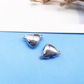 Polished silver heart-shaped magnetic clasp for DIY jewelry necklace connections - Heart Shiny Silver Magnetic Clasp 16x6mm