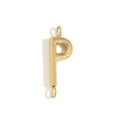 Polished 18K gold-plated stainless steel letter P pendant with top and bottom loops - Letter P / Gold