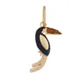 Golden toucan bird pendant with colorful crystals and detailed micro inlay stones - Toucan-Mix Color