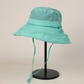 Detail of mint green quick-dry sun hat with adjustable windproof cord and buckle - M(56-58cm) / Blue