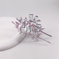 Pinza para el pelo grande blanca con manchas rosas para peinados de mujer - Aleación / Concha de Mar Rosa Claro (Aleación)